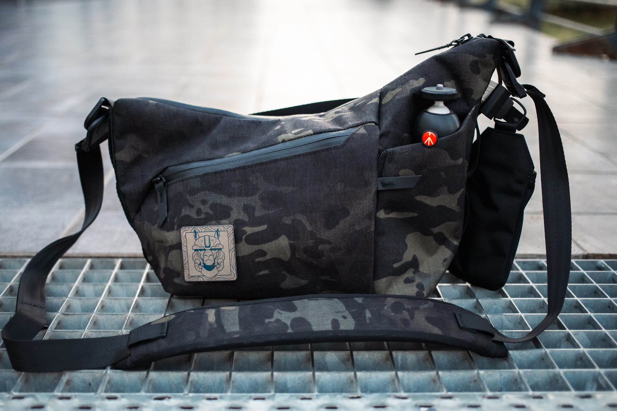 ALPAKA Flow Satchel CLOGTWO Edition in Multicam Black, photographed from the front