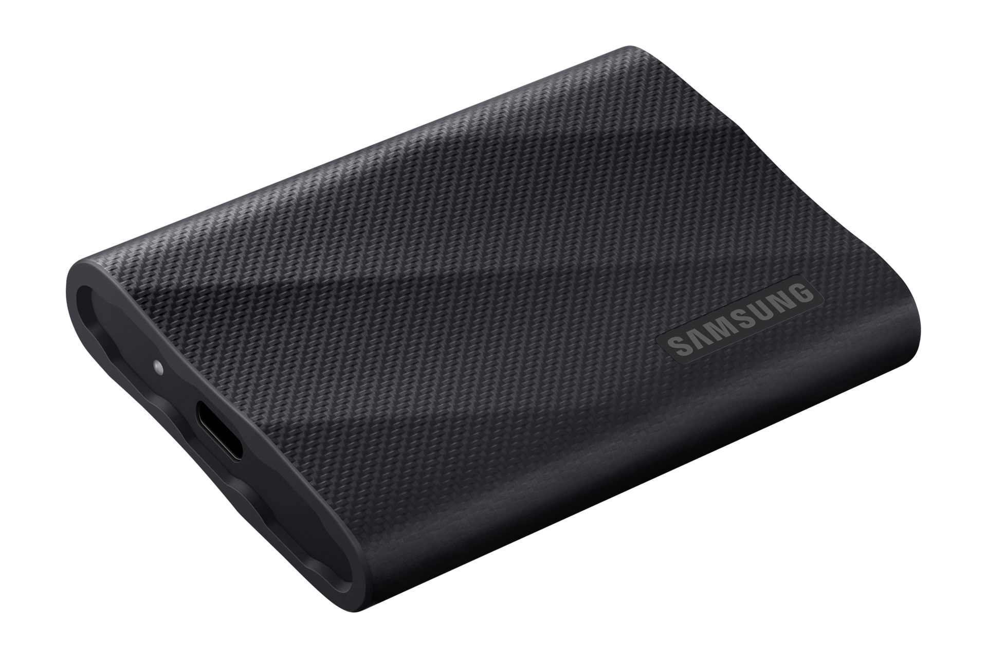 Samsung T9 black portable SSD and USB-C port
